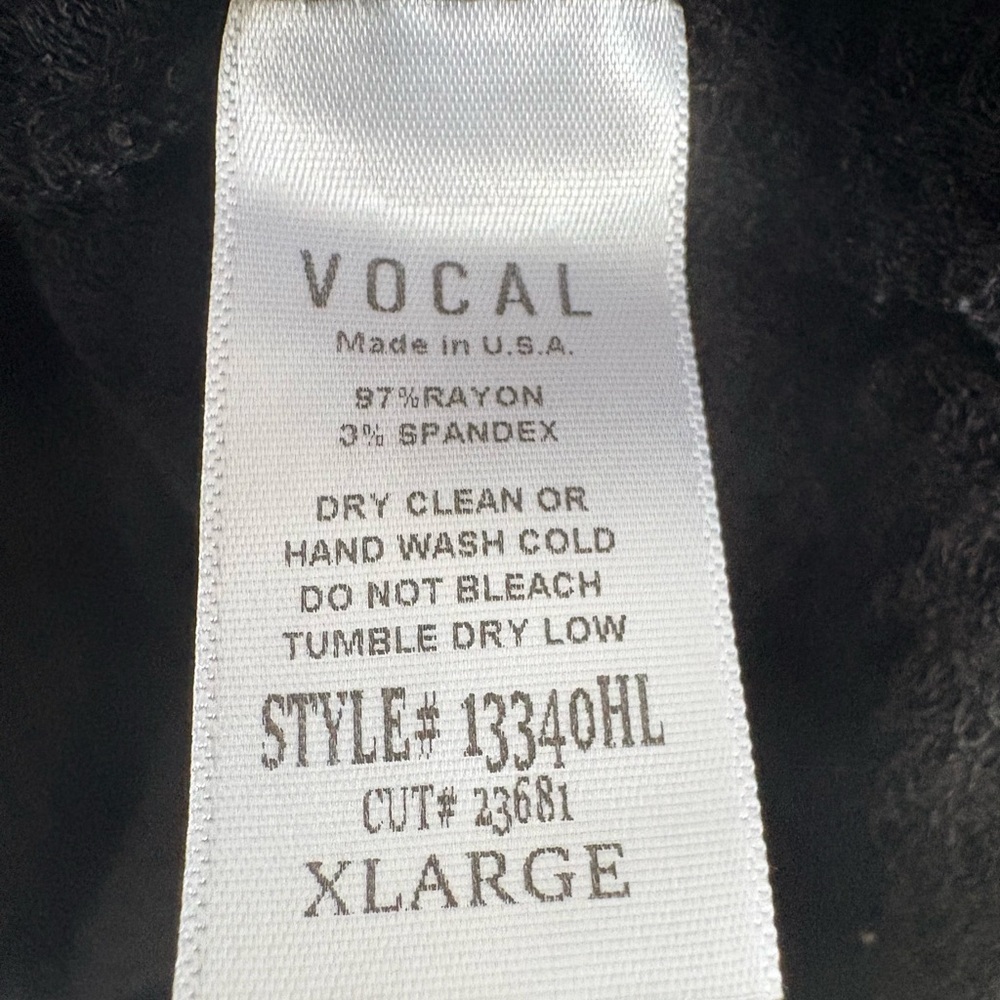 Vocal USA Rebel Rock Black Hooded Thermal Studded Wing Skull Y2K - Picture 5 of 6